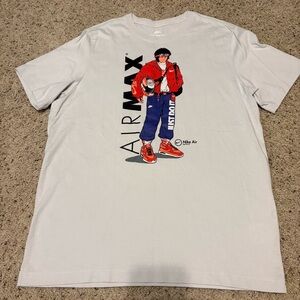 Nike Air Max Graphic Tee - Light Gray and Red